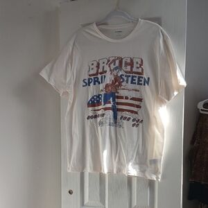 Old Navy Bruce Springsteen Sea Salt Americana USA White Crew Neck T-Shirt XL